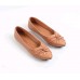 Flat wanita e-warna coklat feminim soft dan natural